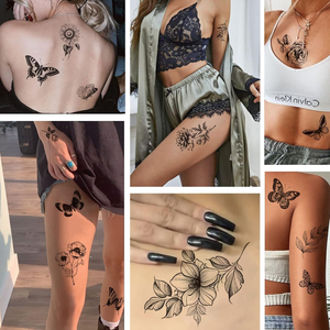 6 hojas de tatuajes temporales de mariposa de larga duración, tatuajes impermeables realistas, brazo, piernas, arte corporal, tatuajes, pegatinas para mujeres y niñas - Product Image 4