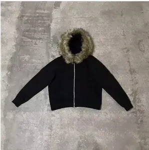 도매 지퍼 후드티 스트리트웨어 맞춤형 퍼 후드티 남성용 Y2K 스트리트웨어 후드티 - Product Image 6