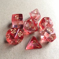 Ensemble de dés en acrylique bicolore personnalisé de 7 pièces, design polyédrique multi-faces pour TRPG et jeux de rôle en groupe D20 D12 D10 D8 D6 D4