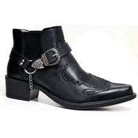 Bottes Martin à bout pointu grande taille pour hommes, avec boucle chaîne et broderie, talon carré – Nouveauté, vente en gros OEM/ODM