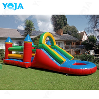 Structure gonflable avec toboggan, PVC de qualité commerciale, couleur personnalisable, 6x3x2.5m, certifiée CE, installation facile, grande structure gonflable d'extérieur