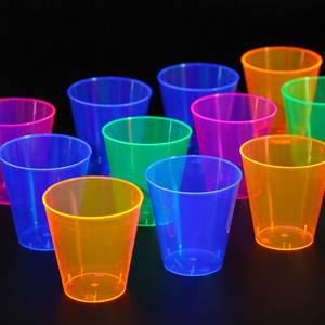 Vasos de chupito desechables de plástico neón surtidos de 10 onzas para fiesta Bar - Product Image 4