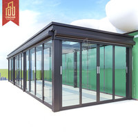 Usine 4 saisons serre de jardin extérieur Pergola préfabriqué en alliage d'aluminium fenêtres trempées porte vérins rétractables maisons en verre