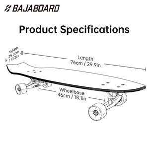 Planche d'équilibre BAJABOARD pour adultes, planche à roulettes <span class=keywords><strong>tout</strong></span>-<span class=keywords><strong>terrain</strong></span>, érable canadien transparent, planche à roulettes professionnelle à quatre roues pour adultes - Product Image 2