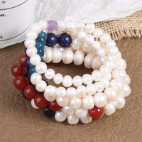 Bracelet en perles imitation nacre et agate filigranée, rehausse le teint, simple, élégant, tendance, cadeau pour femme, vente en gros