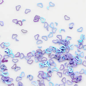 Lentejuelas en miniatura para manicura, corazón hueco de colores, forma de corazón, 3x4mm, chino, para niñas, DIY - Product Image 3