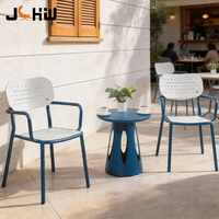 Chaise de salle à manger extérieure moderne en aluminium multicolore pour café, restaurant, bistrot, cour
