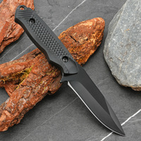 Couteau de survie en plein air, chasse, camping, acier inoxydable, étui, manche en PP, longueur totale de 20 cm, lame à bord lisse, haute qualité