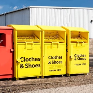 Contenitore per Donazioni di Abbigliamento in Acciaio Zincato Personalizzato, Cassetta per Vestiti da Esterno per Beneficenza, Bidone per Riciclaggio Comunitario con Serratura - Product Image 2
