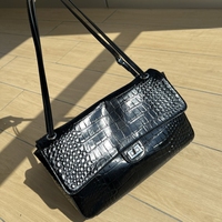 Sac à bandoulière en cuir de vachette pleine fleur gaufré façon croco pour femme, sac rétro brillant à rabat, sac à main en cuir véritable pour femme