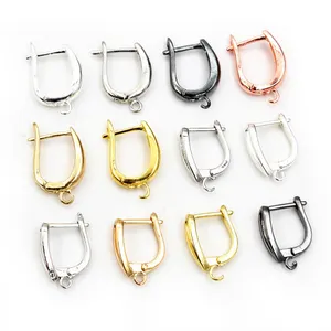 10pcs 2-Style Gold Color French Earring Hooks Lever Back Open Loop Setting for DIY Earring Clips Clasp Jewelry Making Accessorie