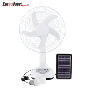 14 Inch Solar Charging Table Electric Fans Portable Solar Rechargeable Table Fan With Power Bank Function