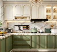 Meuble de cuisine de luxe blanc en forme de L, style moderne, armoire de rangement pour petit appartement, personnalisable