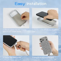 Coque de téléphone 3-en-1 effet diamant pour iPhone 17 Pro Max 16 15 14 Pro Plus avec sangle et protection d'objectif