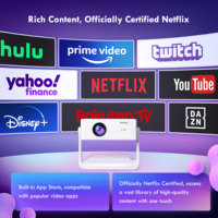 Projecteur intelligent C6Pro Android 13 compatible Netflix, système d'exploitation 950D4, Full HD 1080p, home cinéma, vidéo portable, mini 4K 3D, 300 lumens
