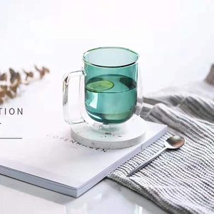 Trà Thủy Tinh Hai Lớp Cu, Cốc Thủy Tinh Borosilicate Hai Lớp, Cốc Cà Phê Thủy Tinh Cách Nhiệt Có Tay Cầm - Product Image 4