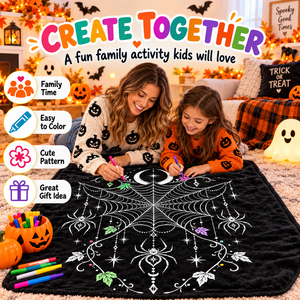Custom Halloween DIY Coloring Personalized <b>Blanket</b> Sofa Flannel Fleece <b>Blanket</b> for Bedroom Gift Use - Product Image 2