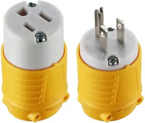 J463Extension Cord Ends Male and Female 15 Amp 125 Volt Heavy Duty Replacement Plugs & Connectors10-Pack North American Standard