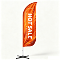 Drapeau robuste à livraison rapide avec bannière en tissu polyester et piquet de sol