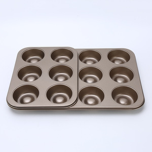 Golden Donut Mold 6 12 Cavity Carbon Steel Non Stick Madeleine Pan Home Baking Tray - Product Image 1