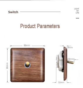 86 tường ánh sáng brasstoggle chuyển đổi Walnut Bảng điều chỉnh phong cách retro uk13 một ổ cắm 250V 1 2 3 4 gang phổ Ổ cắm ổ cắm biệt thự 250V - Product Image 2