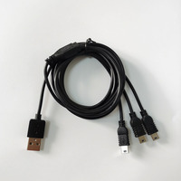 Personalizados USB 2,0 a Mini B de 5Pin 3 Cable divisor de potencia de las 1 AM a 3 B Mini macho cable divisor USB
