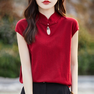 <span class=keywords><strong>Camisetas</strong></span> de Verano Chinas Elegantes para Mujer 2026, Blusas de Manga Corta, Holgadas, Casuales, Estampadas, Lisas, Nuevas, Tejido Fino - Product Image 3