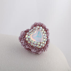 Opale couleur amour Rose boule diamant perle trou droit acrylique pour bricolage téléphone portable porte-clés collier fabrication de bijoux accessoires - Product Image 5