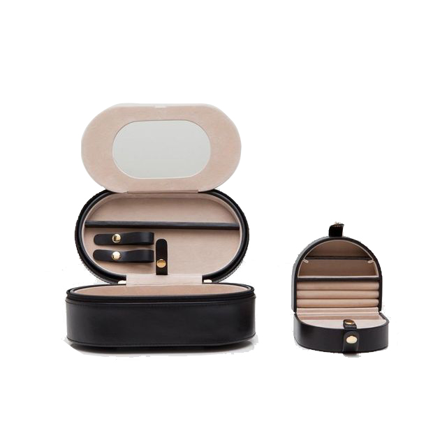 jewelry box zipper pu leather