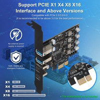 بطاقة توسعة PCIe USB 3.0 مع منفذين USB-C ومنفذين USB-A لأجهزة الكمبيوتر المكتبية - متوفرة في المخزون