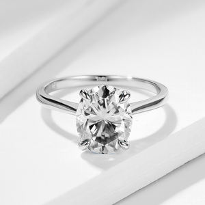 Livraison gratuite, dernières créations de bagues de mariage, bague solitaire en or blanc 18 carats avec moissanite 1CT 1.5CT, bague de mariage en moissanite pour femmes - Product Image 4