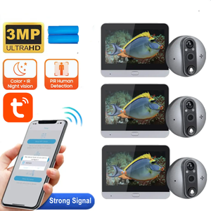 Cuộc sống thông minh tuya 1080P WIFI video Cửa Điện thoại 5000mAh Pin nhà xem kỹ thuật số với PIR dò chuyển động IR Eye lổ nhìn trộm máy ảnh - Product Image 1