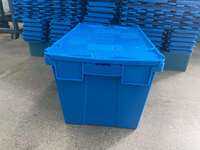 600*400*355mm boîte solide pliable pliable robuste grand stockage Fruits légumes expédition mobile caisse en plastique avec couvercles