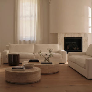 Set di Divani Sezionali Moderni e Confortevoli in Tessuto di Lino per Soggiorno, Villa, Hall d'Albergo e Arredamento Domestico - Product Image 2