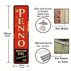 Targa in Metallo Stile Retrò con Olio Motore, Corona Rossa, Penzo, Polly, Decorazione da Parete per Garage, Man Cave, Officina <span class=keywords><strong>Auto</strong></span> - Product Image 4