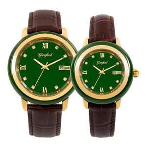 Reloj de Mujer de Jade Sintético Verde, Miyota 2015, Esfera de Cristal de Cuarzo, Caja de Aleación IPG, Correa de PU, Resistente al Agua 3ATM, Personalizable - Product Image 5