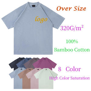 T-shirts en coton personnalisés en gros pour hommes, col rond, impression par sublimation, t-shirt pour hommes, 320 g, poids lourd, t-shirt surdimensionné - Product Image 1