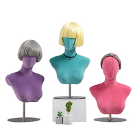 Tête colorée Mannequin chapeau perruque présentoir magasin de vêtements vitrine accessoire bijoux collier modèle support en acier inoxydable