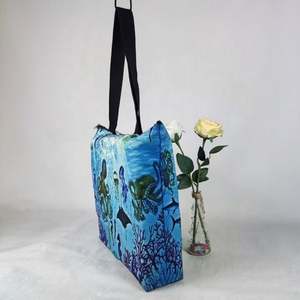 Sac d'épicerie en toile lourde avec poches Sac fourre-tout de plage Sac fourre-tout à bandoulière en toile à sublimation personnalisée - Product Image 3