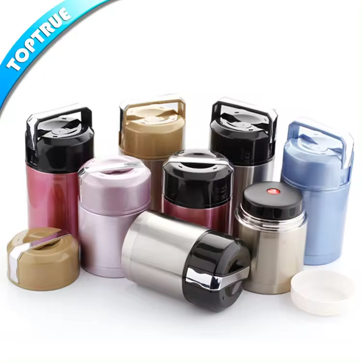 Saashi Stainless Steel Vacuum Cup Soup Lunch Box Storage Stackable Warmer Food.