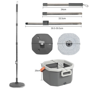 Mới Bền Vững Thấp Moq Bát Giác Hộ Gia Đình Lau Hướng Dẫn Sử Dụng Wringing Chenille Chất Liệu Nước Sạch Tách Xoay Thiết Kế Nhựa - Product Image 4