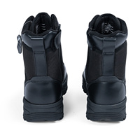 Bottes tactiques de sécurité imperméables en cuir véritable Nappa pour hommes, avec fermeture éclair, doublure en mesh, adaptées au printemps/automne/hiver