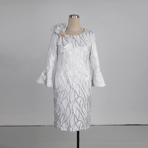 Robe de soirée de luxe argentée et blanche avec grand nœud papillon, grande taille, pour femme, idéale pour l'église, les événements et les fêtes - Product Image 1