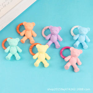 Pendentif porte-clés assis créatif mignon couleur bonbon résine ours accessoires frais couple sac breloque - Product Image 1