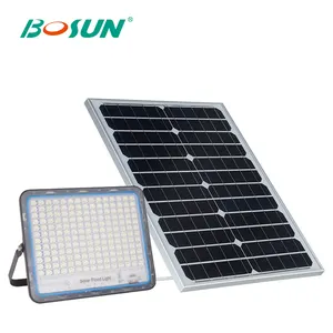 BOSUN Lampu Sorot Tenaga Surya Led, Kualitas Tinggi Tetap Pengendali Jarak Jauh Ip65 Tahan Air 40 60 100 200 300 Watt