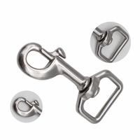 Mousqueton pivotant en acier inoxydable avec anneau carré - 360 °   Crochet anti-torsion rotatif pour laisse de chien, collier pour animaux de compagnie et équipement de plein air