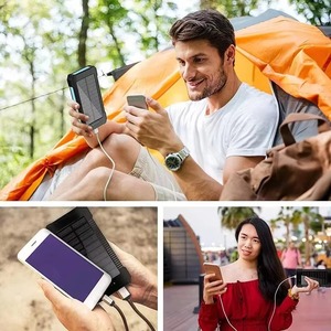 แบตสำรองพลังงานแสงอาทิตย์แบบกำหนดเองได้ ความจุ 10000mAh พร้อมเข็มทิศและไฟกลางคืน สำหรับอุปกรณ์อิเล็กทรอนิกส์ฉุกเฉินกลางแจ้ง - Product Image 6