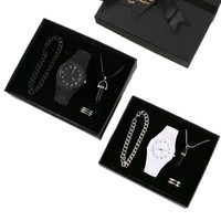 Ensemble Cadeau Luxe pour Homme : Montre, Collier, Bracelet et Bague Style Affaires - Option Cadeau Transfrontalier pour Petits Amis et Papas