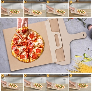 Transferencias desmontables Pizza Pie Antiadherente Deslizante <span class=keywords><strong>Magic</strong></span> Premium Pizza Peel Slider Pizza Paddle Slider Board con mango para hornear - Product Image 6