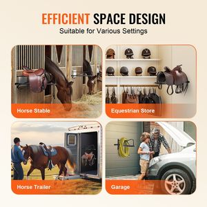 Paquete de 8 soportes para SILLÍN de caballo con barra de almohadilla, almacenamiento de montaje en pared, soporte para SILLÍN de pared - Product Image 6